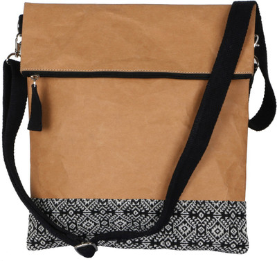 

Tryb Women Casual Brown Fabric Sling Bag