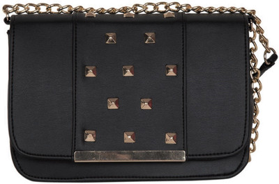 

ADISA Women Casual Black PU Sling Bag