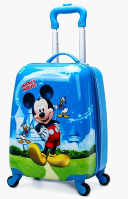 

GOCART 18" Inch Dancing Micky Pattern 4 wheeled suitcase for kids Children suitcase kid luggage Travel Trolley Bag Cabin Luggage Small Travel Bag - 18(Blue)