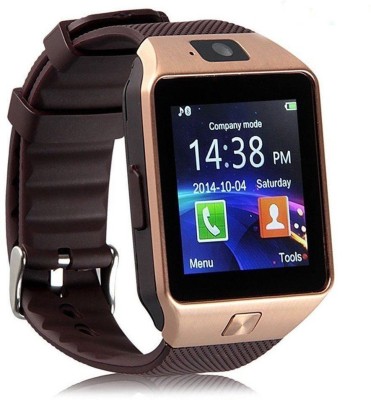 

king shine Bluetooth Smart golden Wrist Watch Phone with Camera & SIM Card Support. Smartwatch(Brown Strap Free Size)