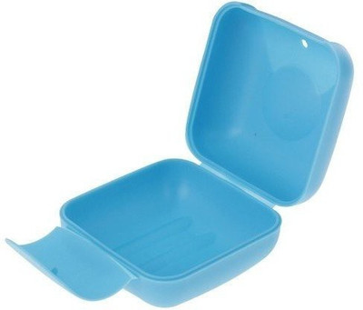 

SpiderJuice Square Shape Mini Useful Portable Travel Partner Waterproof Leakproof Bathroom Washing Bathing Cleaning Soap Box Holder with Locking Design Cover Case Soap Box (1 Piece)(Blue)