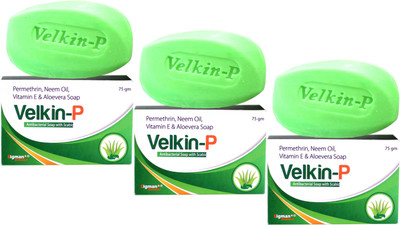 

Velkin-P Antibacterial Soap With Scabicidal(225 g, Pack of 3)
