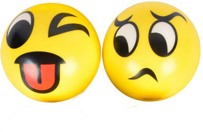 

Miss & Chief Cute Emoticon Balls - TONGUE OUT & CONFUSED SMILEY Set Of 2 For Kids, Children - 10 cm(Yellow)