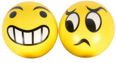 

Miss & Chief Cute Emoticon Balls - BIG GRIN & CONFUSED SMILEY Set Of 2 For Kids, Children - 10 cm(Yellow)