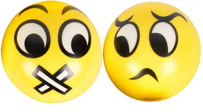 

Miss & Chief Cute Emoticon Balls - MUTED & CONFUSED SMILEY Set Of 2 For Kids, Children - 10 cm(Yellow)