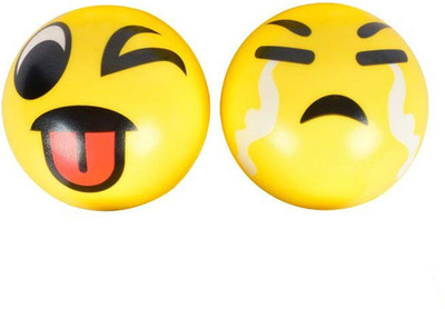 

Miss & Chief Cute Emoticon Balls - TONGUE OUT & CRYING SMILEY Set Of 2 For Kids, Children - 10 cm(Yellow)