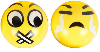 

Miss & Chief Cute Emoticon Balls - MUTED & CRYING SMILEY Set Of 2 For Kids, Children - 10 cm(Yellow)