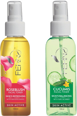 

Ferns Roseblush (Skin-Refreshing) + Cucumis (Skin-Balancing) Facial Toner(100 ml)