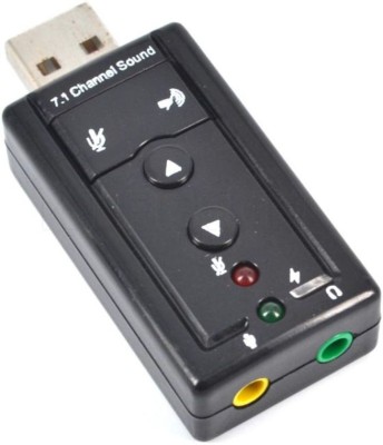 Finest Mini 7.1 CH Channel USB Sound Card Mic Speaker 3D External Sound Cards Adapter for Desktop Notebook USB Adapter(Black)