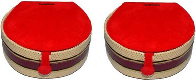 

OmneityHuckster Mini Bangles Case OmneityHuckster Pack of 2Pcs Latest Designer Velvet Mini Bangle small Box Travel Case Jewellery Vanity Box (Red) Vanity Box(Red)
