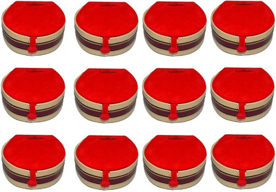 

OmneityHuckster Mini Bangles Case OmneityHuckster Pack of 12Pcs Latest Designer Velvet Mini Bangle small Box Travel Case Jewellery Vanity Box (Red) Vanity Box(Red)