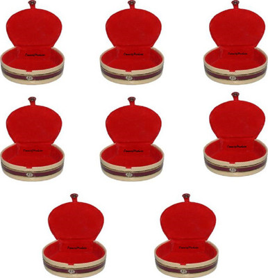 

OmneityHuckster Mini Bangles Box OmneityHuckster Pack of 8 Pieces Latest Designer Velvet Mini Bangle small Box Travel Case Jewellery Vanity Box (Red) Vanity Box(Red)
