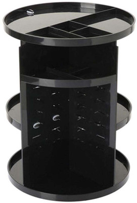 

Dewberries 360 Degrees Rotation Cosmetic Organizer Vanity Box(Black)