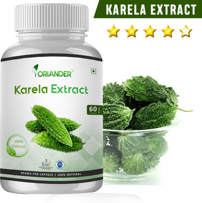

oriander oriander 100% natural, pure & organic karela extract 800 Mg 60 capsules (pack of 1)(200 g)