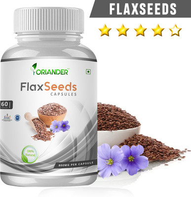 

Oriander 100 % Natural & Organic Flax Seed Extract 800 Mg 60 Capsules(1 No)