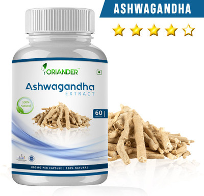 

Oriander oriander 100% natural, pure & organic ashwagandha extract 800 Mg 60 capsules (pack of 1)(200 g)