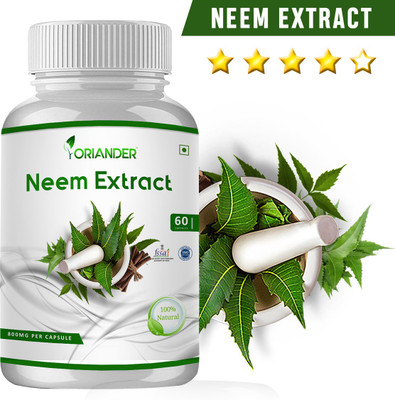 

Oriander 100% Natural & Organic Neem Extract 800 Mg 60 Capsules(200 g)