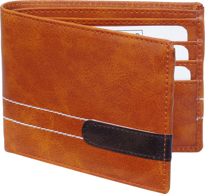Wildedge Men Casual Tan Artificial Leather Wallet(3 Card Slots)