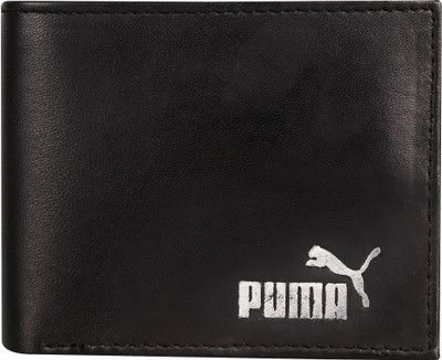 Puma Men Black Genuine Leather Wallet(3 Card Slots)