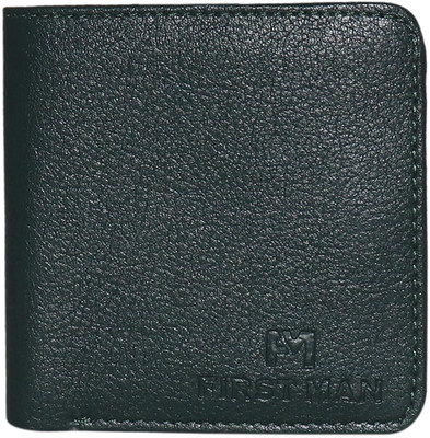 

first man Men Casual Black Genuine Leather Wallet(7 Card Slots), Grenn