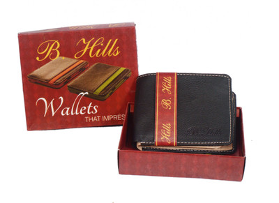 

B Hills Men Formal Black Artificial Leather Wallet(4 Card Slots)