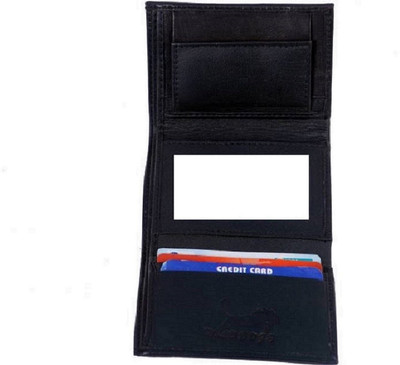 

DELMA Men Formal Black Artificial Leather Wallet(5 Card Slots)