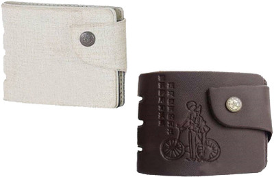 

Peacock Mundkar Boys Casual White, Brown Artificial Leather Wallet(8 Card Slots), Black;white
