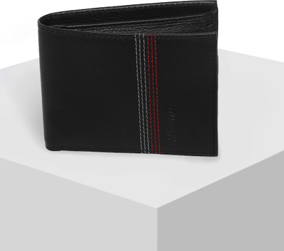 Ducati Men Black Genuine Leather Wallet(3 Card Slots)