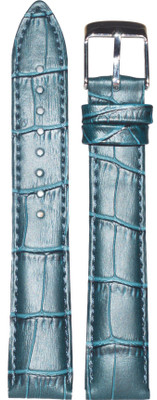 

SURU Croco Padded 18PBU 18 mm Leather Watch Strap(Peacock Blue)