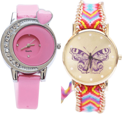 

NEUTRON Latest Collegian Love Valentine And Butterfly Pink And Multi Color Color Combo Watch (G113-G135) For Girls And Women Watch - For Women