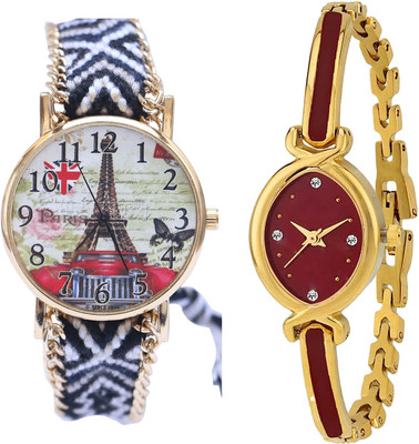 

NEUTRON Brand New Luxury Paris Eiffel Tower Multi Color And Gold Color Combo Watch (G143-G122) For Girls And Women Watch - For Girls