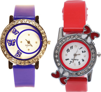 

NEUTRON Latest Fashionable Butterfly Blue And Red Color Combo Watch (G107-G101) For Girls And Women Watch - For Women