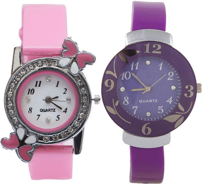 

NEUTRON Brand New Casual Butterfly And Flower Pink And Purple Color Combo Watch (G99-G27) For Girls And Women Watch - For Women