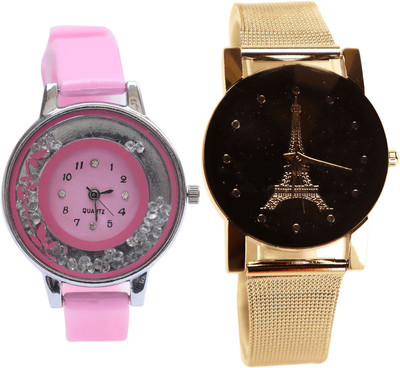 

NEUTRON New Rich Flower And Paris Eiffel Tower Pink And Silver Color Combo Watch (G88-G190) For Girls And Women Watch - For Women