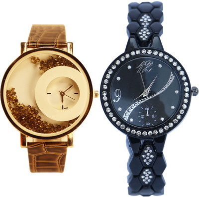 

NEUTRON Best Technology Movable Dimond Brown And Black Color Combo Watch (G179-G222) For Girls And Women Watch - For Women