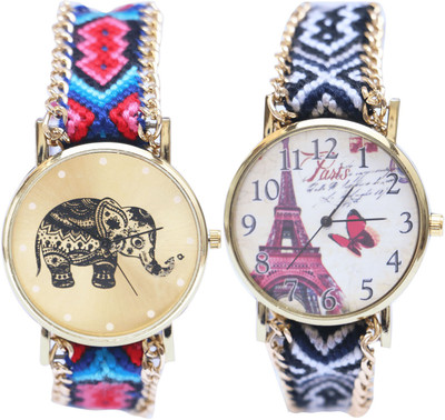 

NEUTRON Treading Valentine Elephant And Paris Eiffel Tower Multi Color Color Combo Watch (G160-G144) For Girls And Women Watch - For Women