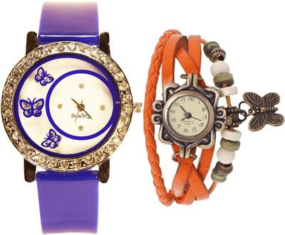 

NEUTRON New Heart Butterfly Blue And Orange Color Combo Watch (G107-G62) For Girls And Women Watch - For Women