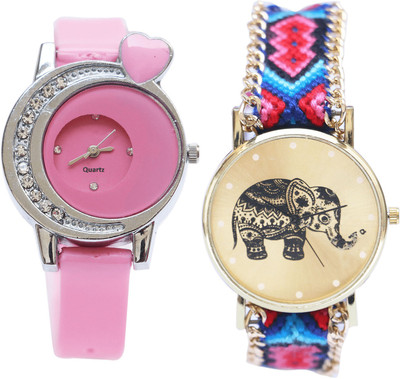 

NEUTRON Latest Italian Designer Love Valentine And Elephant Pink And Multi Color Color Combo Watch (G113-G160) For Girls And Women Watch - For Women
