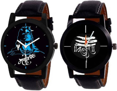 

Miss Perfect MAH2606 Combo2 Analogue BLACK "MAHADEV" Print Watch - For Boys Watch - For Couple