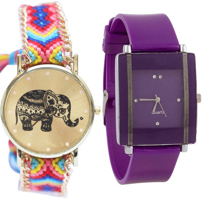 

NEUTRON Modish Gift Elephant Multi Color And Purple Color Combo Watch (G161-G15) For Girls And Women Watch - For Women