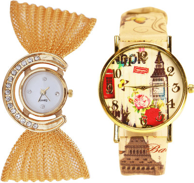 

NEUTRON Modern Formal Jula And Paris Eiffel Tower Gold And Multi Color Color Combo Watch (G172-G258) For Girls And Women Watch - For Girls