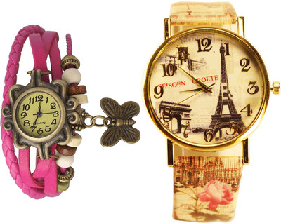 

NEUTRON Best Fancy Butterfly And Paris Eiffel Tower Pink And Multi Color Color Combo Watch (G63-G250) For Girls And Women Watch - For Women