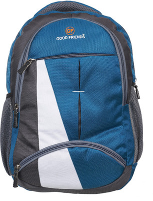 

Good Friends Canvas Waterproof 25 L Laptop Backpack(Blue, Grey), Sky blue