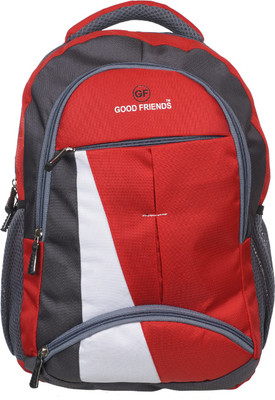 

Good Friends Canvas Waterproof 25 L Laptop Backpack(Multicolor), Red