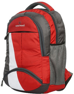 

Good Friends Waterproof 15.6 L Laptop Backpack(Grey, Red)