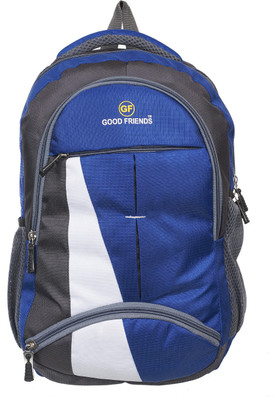 

Good Friends Canvas Waterproof 25 L Laptop Backpack(Blue, Grey)