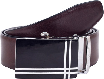 

Lino Perros Men Casual Brown Genuine Leather Belt, Maroon