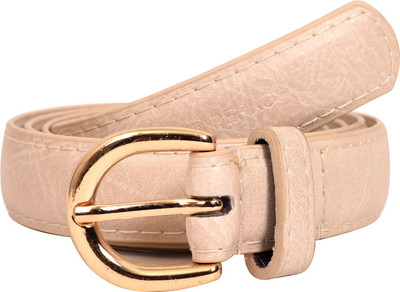 

Lino Perros Women Casual Beige Artificial Leather Belt, White