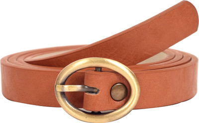 

Lino Perros Women Casual Tan Artificial Leather Belt, Orange