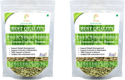 

VIHADO Best Quality Organic Green Coffee beans for Weight Loss (Pack of 2) Instant Coffee 50 g(Pack of 2)